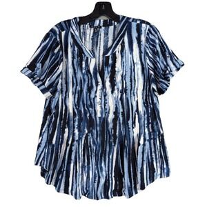 Sami & Jo Blouse‎ Womens Short Sleeve Geometric Top Dophamine Dressing Y2K Sz PL